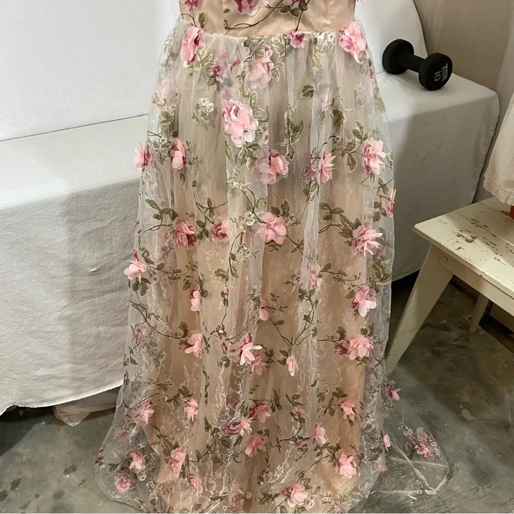 Ever After Dress Chic Floral Maxi Dress with Pink Accents - Picture 5 of 15